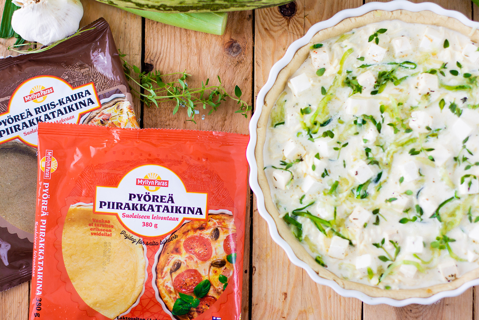 Kahden juuston kesäkurpitsapiirakka