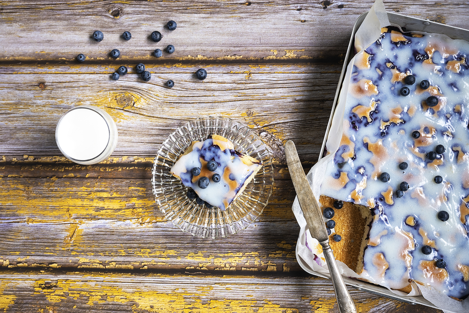 Vaniljainen mustikkapiirakka