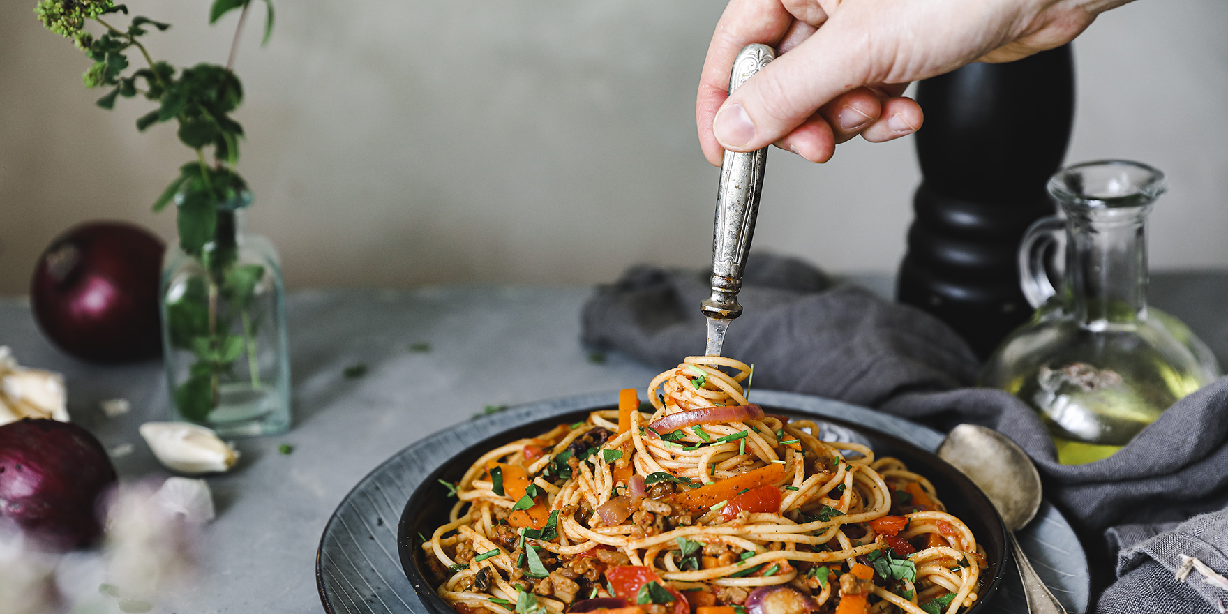 Vege spagetti bolognese