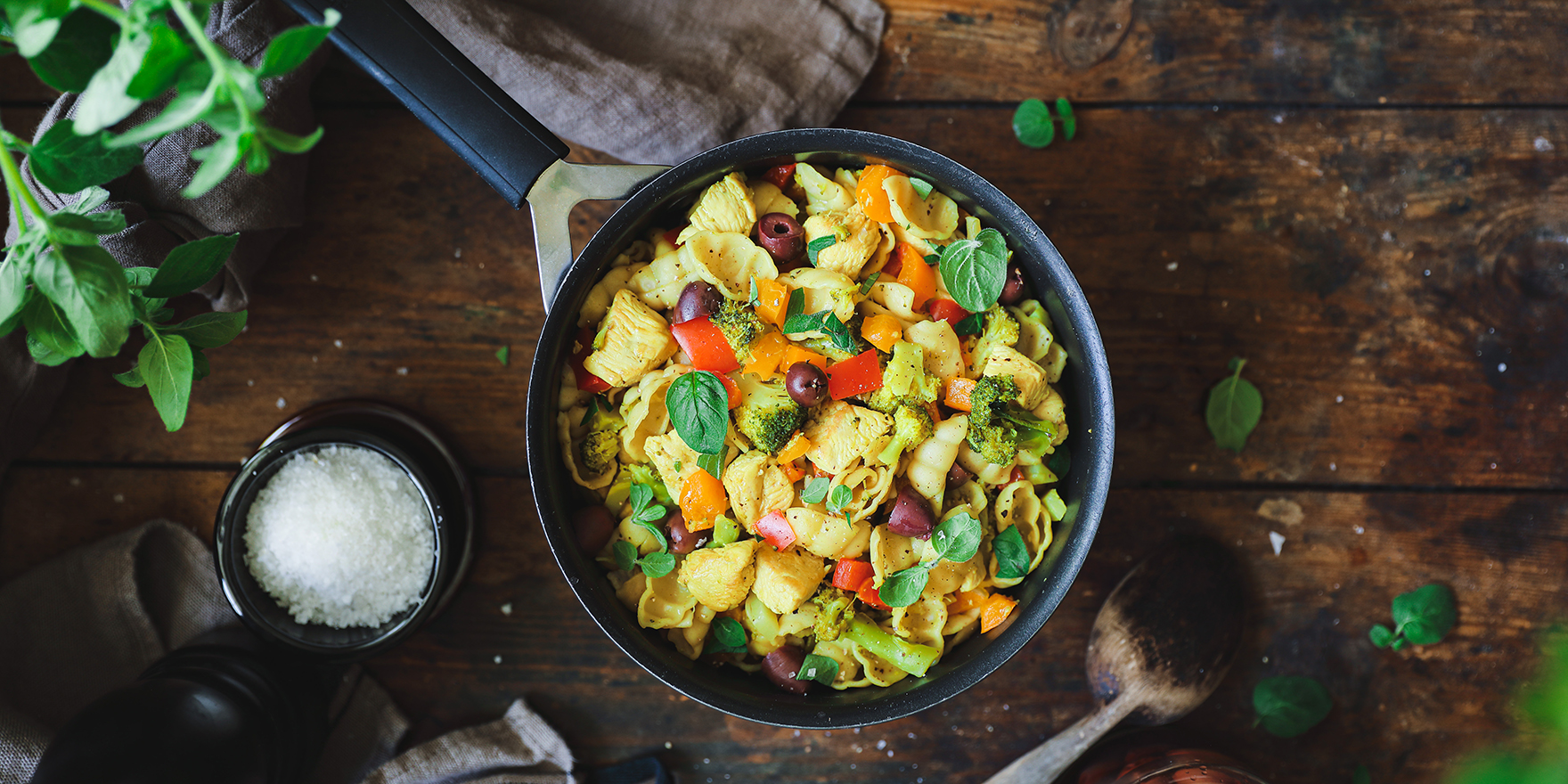 One pot kanakasvis-simpukkapasta