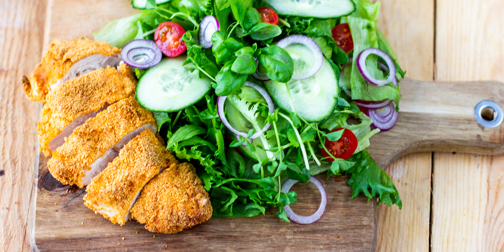 Leivitetyt broilerin fileet airfryer-laitteella