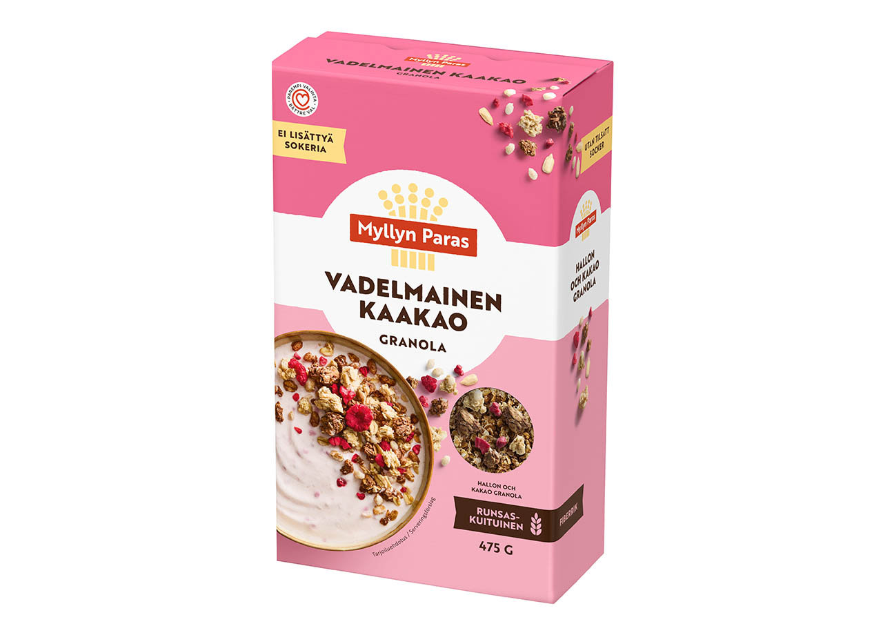 Myllyn Paras Vadelmainen Kaakao granola 475g