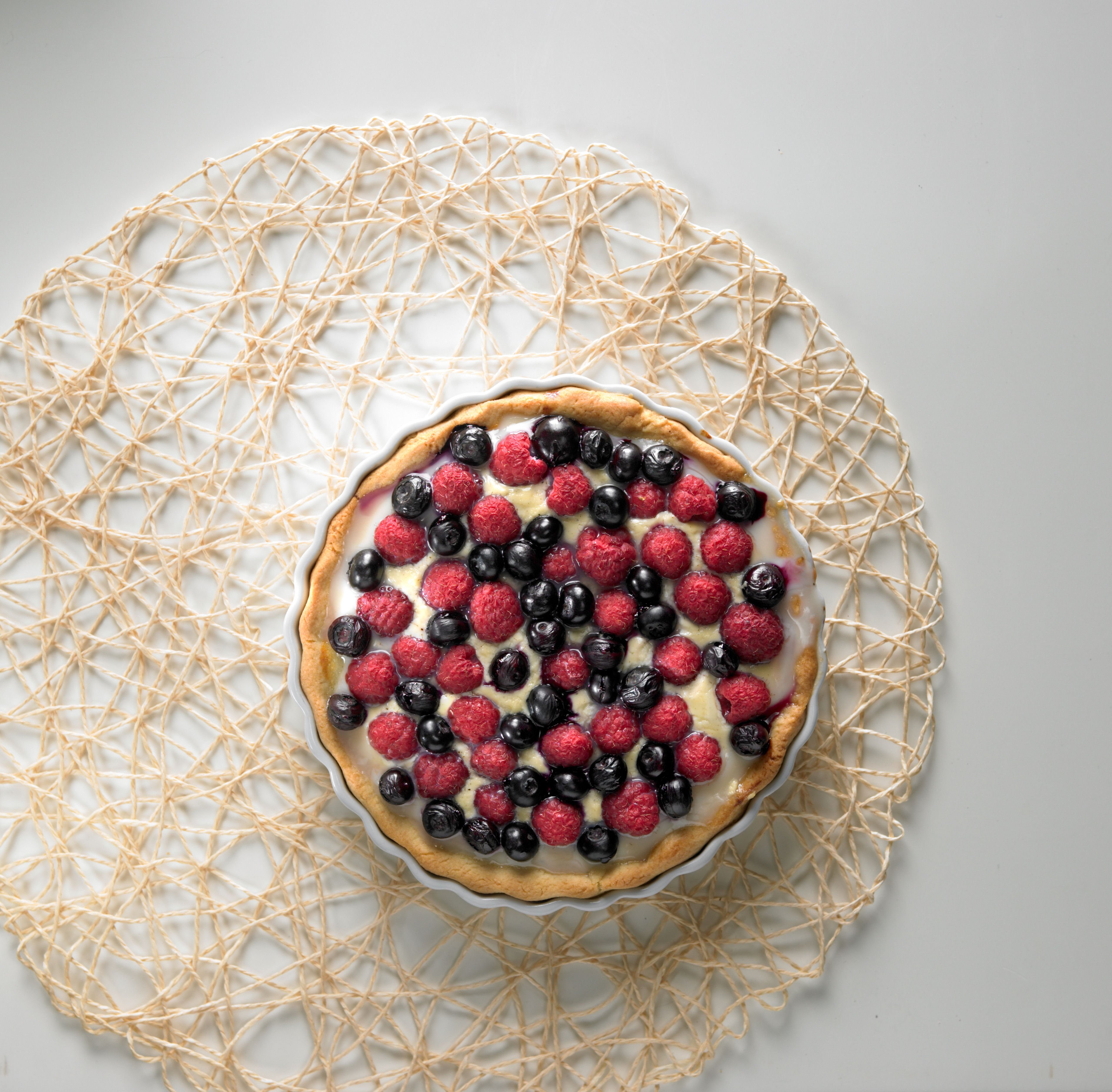 Pyöreä Vadelmainen Mustikkapiirakka