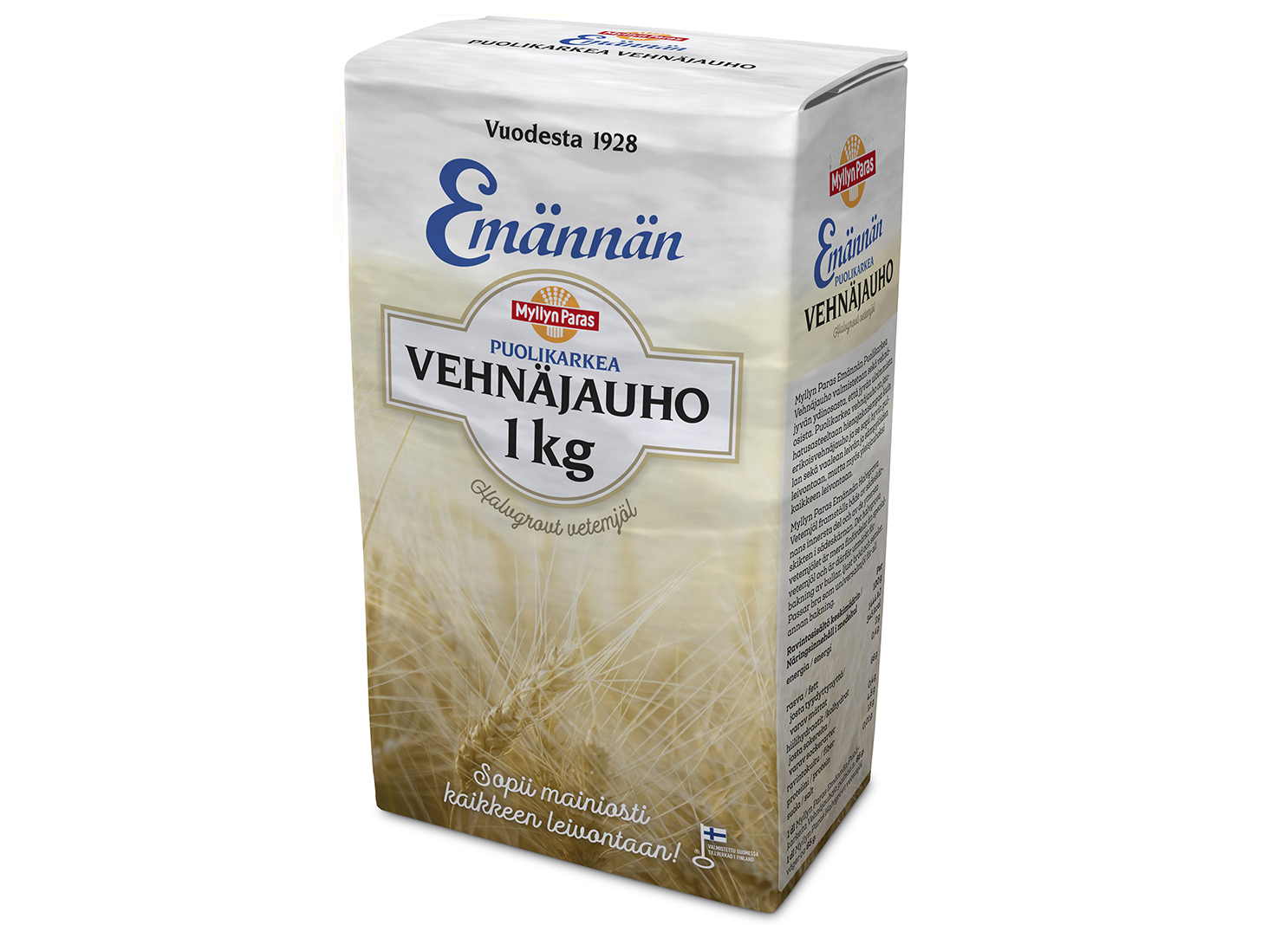 Emännän puolikarkea vehnäjauho 1 kg