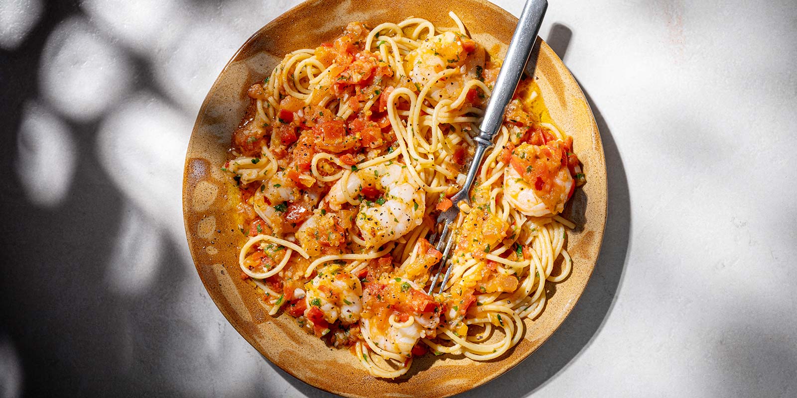 Katkarapu-voispagetti
