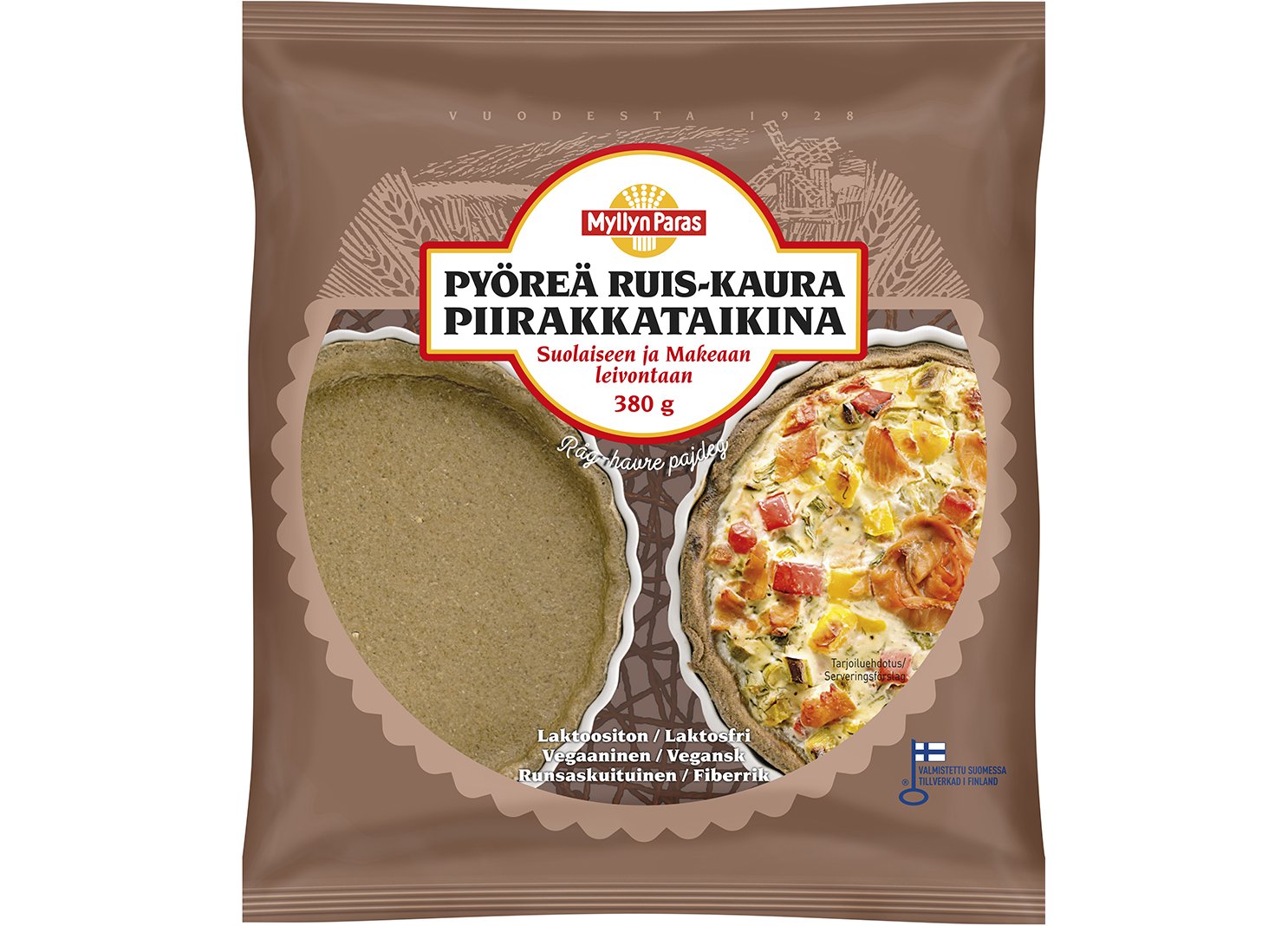 Pyöreä Ruis-kaura piirakkataikina