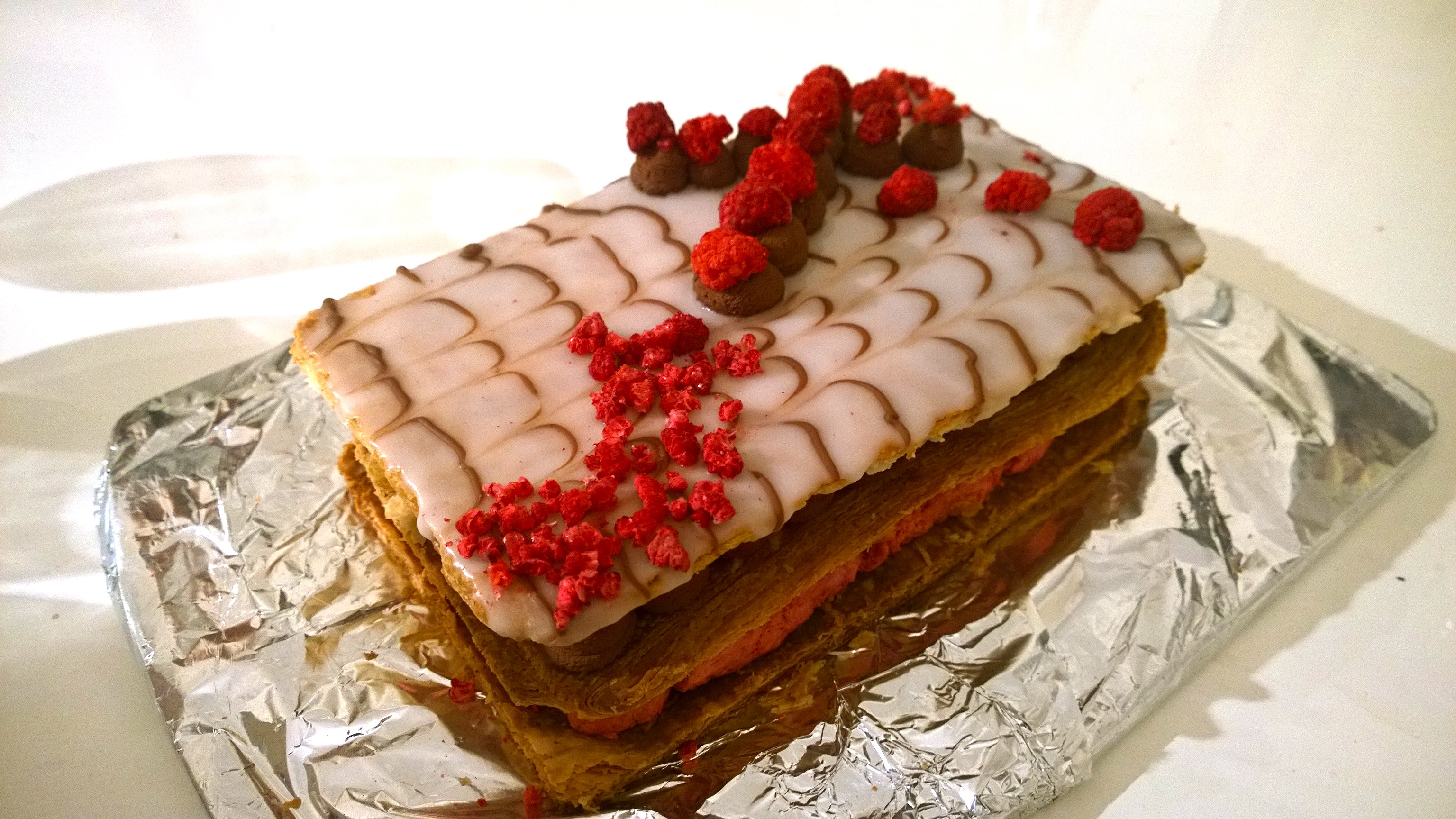 Vadelma-suklaa mille-feuille