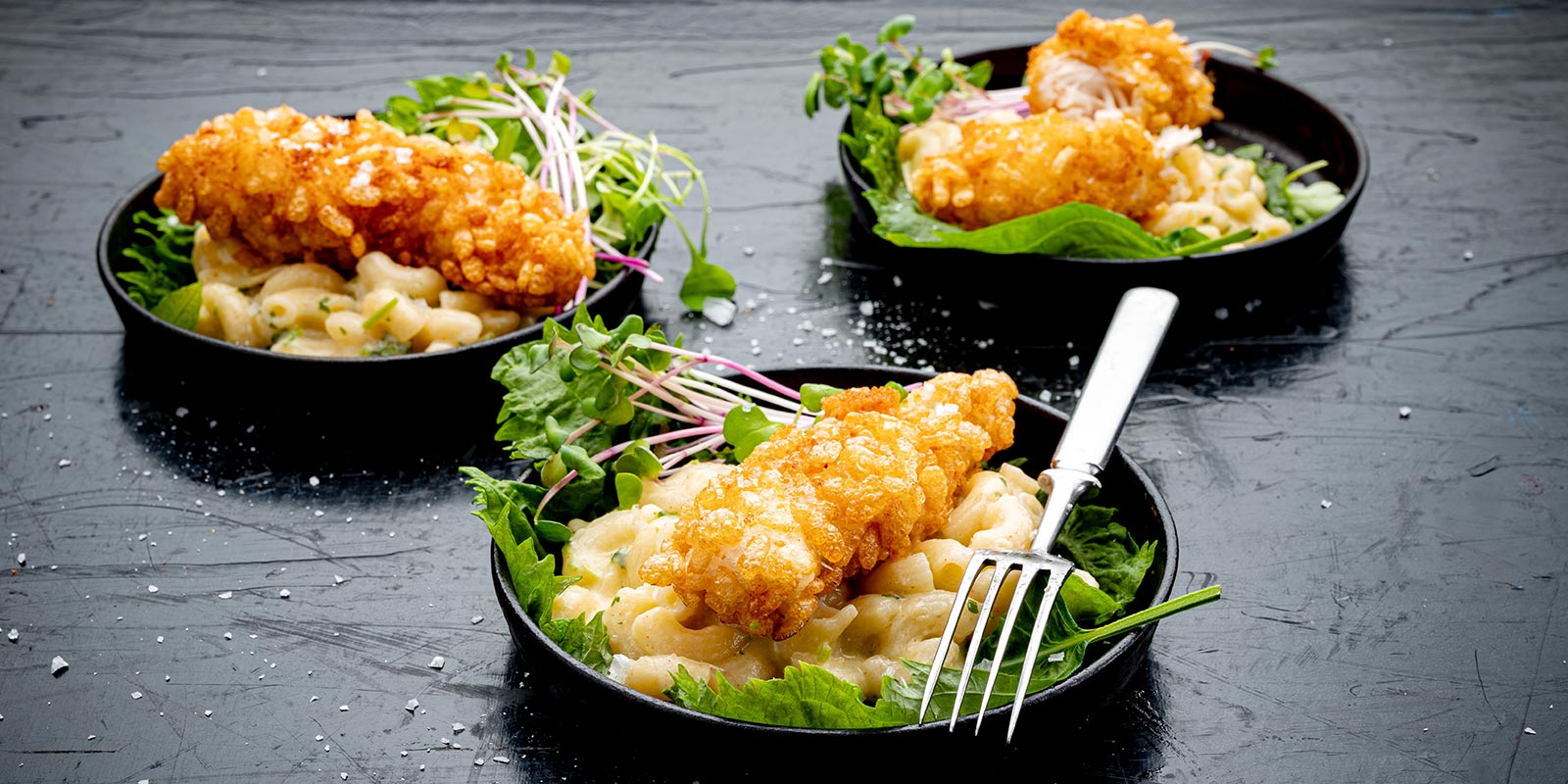 Very crispy chicken Mac&amp;#039;n cheese