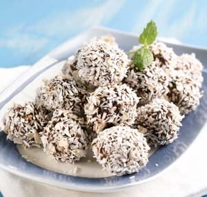 Kaura-kookos suklaapallot