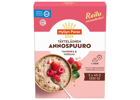 Myllyn Paras Annospuuro Mansikka &amp; Vadelma 5x45g