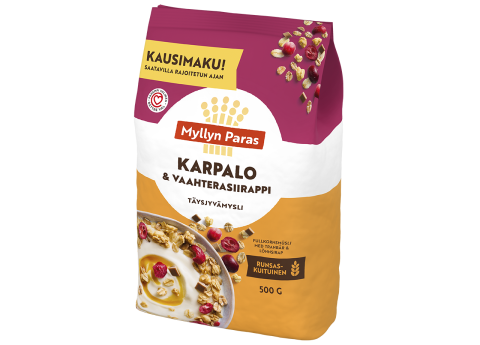 Myllyn Paras Karpalo &amp; Vaahterasiirappi Täysjyvämysli