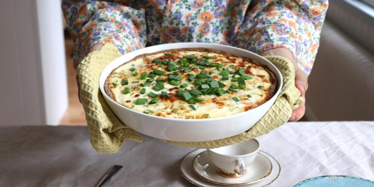 Katkarapu-sinihomejuustopiirakka