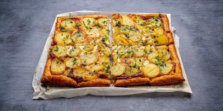 Vuohenjuusto-perunapiiras