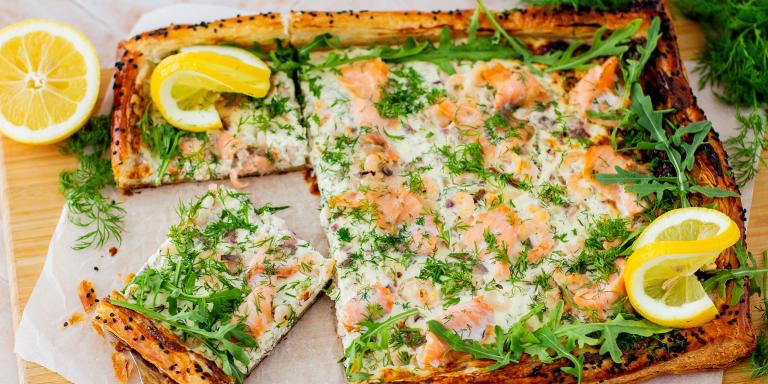 Helppo lohi-katkarapupiirakka