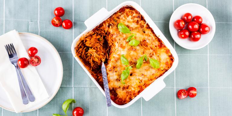 Jauheliha-spagettivuoka