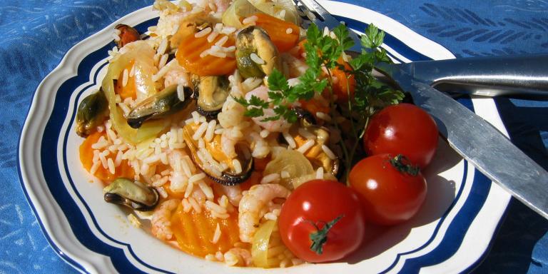 Nopea äyriäisrisotto