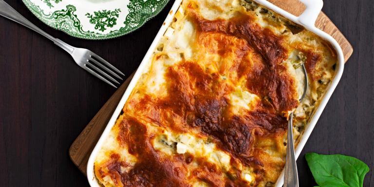 Pinaatti-fetalasagne