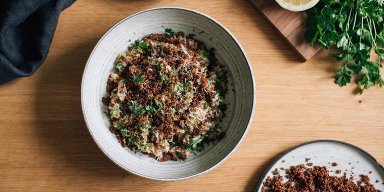 Ricottapasta ja piparileipämuru