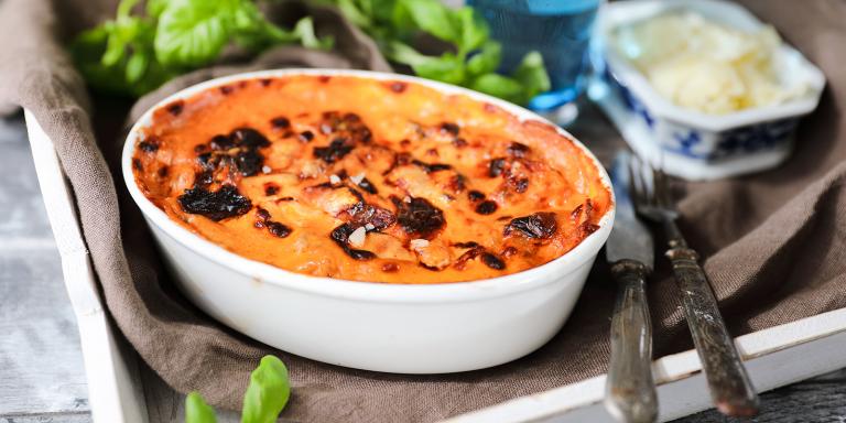 Sinkkutuorepasta - äyriäislasagneannosvuokaan