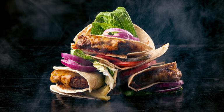 Taiteltu tortillaburger