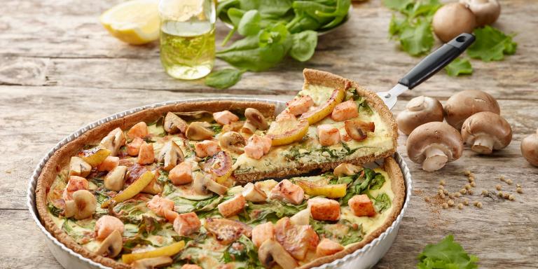 Pinaatti-juusto-lohipiirakka