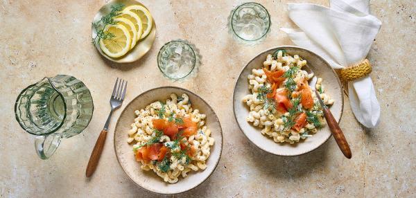 Myllyn Parhaan Sitruuna-ricottapasta kylmäsavulohella