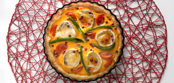 Pyöreä Vuohenjuusto-tomaattipiirakka