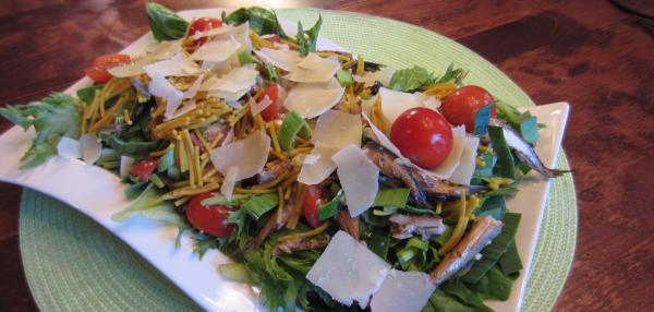 Caesarsalaatti Rakettispagetilla