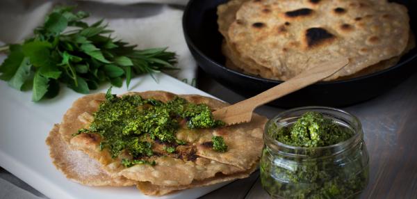 Chapati hortapestolla