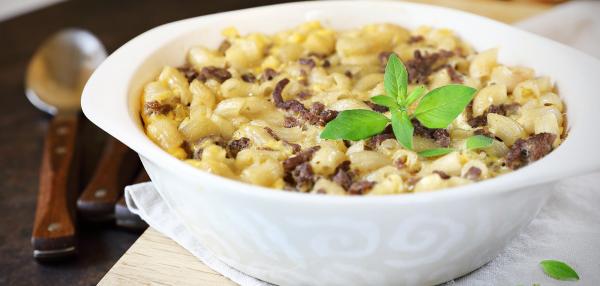 Liha-makaronilaatikko mikrossa