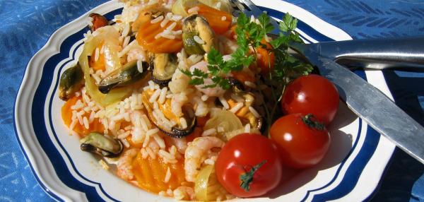 Nopea äyriäisrisotto