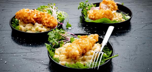 Very crispy chicken Mac&amp;#039;n cheese