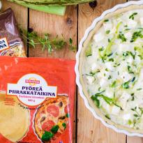 Kahden juuston kesäkurpitsapiirakka