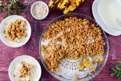 Helppo raparperi-kaurapaistos