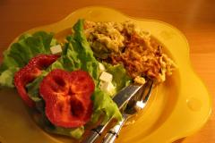 Sydän savulohi-katkarapuvuoka