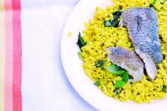 Raikas sitruunapasta kalafileiden kanssa