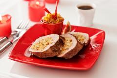 Täytetty possun sisäfilee ja sydänpastasalsa