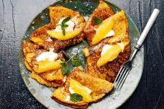 Inkivääri-porkkanaletut, tuorejuustoa ja minttua