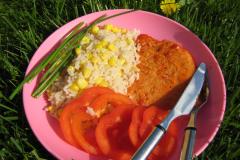 Maissiriisi Muurikkapannulla ja Grillipihvit