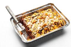 Mudcake grillissä, tortillachipsejä ja valkosuklaakinuskia