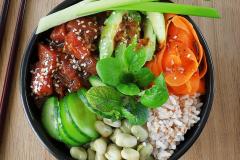 Poké-kulho riisi-ohralla