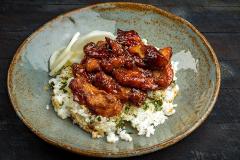 Teriyaki kanaa ja retikkapikkeliä