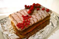 Vadelma-suklaa mille-feuille