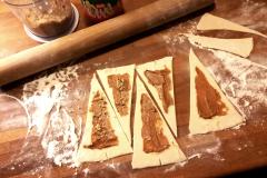 Vegaaniset maapähkinä-hillo minicroissantit